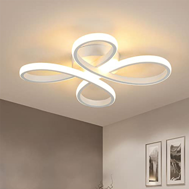 Moderne bloemvormige aluminium LED-plafondlamp - Wit, 40 cm, warm licht - Ideaal voor woonkamer, slaapkamer, keuken en hal