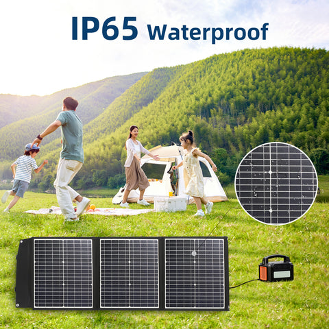 Panel Solar Plegable Impermeable, Observante y Eficiente, Células Solares para Acampar al Aire Libre, Cargador de Bolsa, 60W
