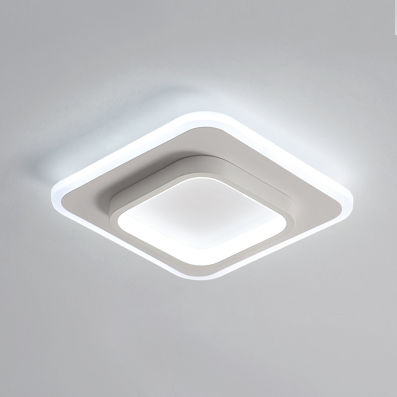 Plafonnier LED Moderne, Lampe de Plafond Carré Mode en Acrylique 24W