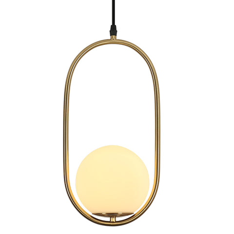 Lámpara de noche minimalista, diseño lineal, lámpara de metal, globo de cristal único, lámpara colgante pequeña, lámpara de largo alcance sin bombillas