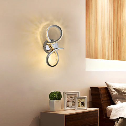 Lámpara de pared LED de 12 W, moderna, creativa, de metal, para interior, lámpara de noche, color cálido, 3000 K, iluminación para dormitorio, pasillo, sala de estar, escaleras, oficina