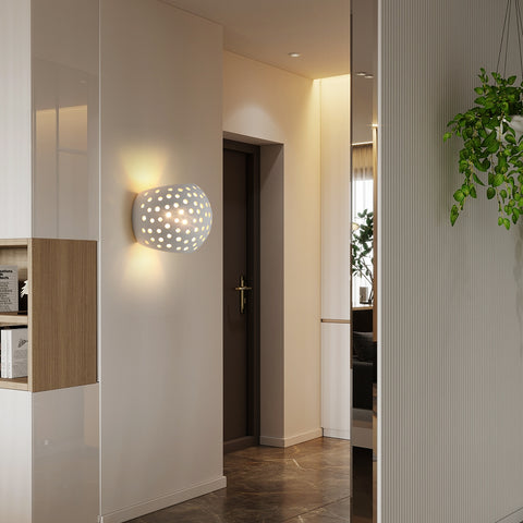 Moderne wandlamp witte gipswandlamp LED-wandlamp 5W warm wit verlichting voor trappen in slaapkamer woonkamer gang