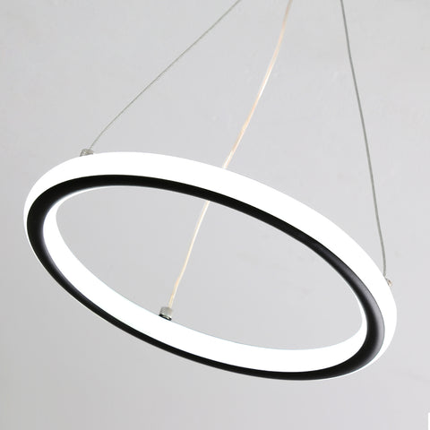 Lámpara Colgante De Anillo Led Moderna Lámpara Colgante De Mesa De Comedor Led Moderna De 32 W Lámpara Led De Acrílico, Lámpara De Techo Led De 220 V, 22 Cm Para Sala De Estar, Comedor, Pasillo, Cafetería, Barra De Bar, Negro