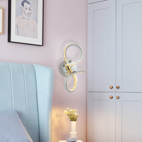 Lámpara de pared LED de 12 W, moderna, creativa, de metal, para interior, lámpara de noche, color cálido, 3000 K, iluminación para dormitorio, pasillo, sala de estar, escaleras, oficina
