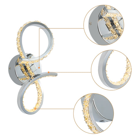 Lámpara de pared LED de 12 W, moderna, creativa, de metal, para interior, lámpara de noche, color cálido, 3000 K, iluminación para dormitorio, pasillo, sala de estar, escaleras, oficina