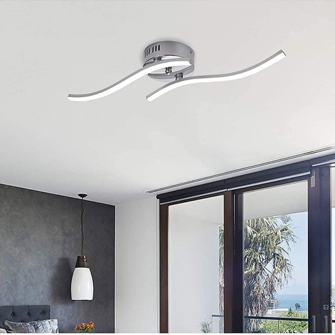 LED-Deckenleuchte, Wellenförmige Pendelleuchte, integrierte LEDs 14W 1100 Lumen, moderner Kronleuchter für Wohnzimmer oder Küche, IP20 kaltweißes Licht 6500K