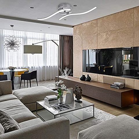 LED-Deckenleuchte, Wellenförmige Pendelleuchte, integrierte LEDs 14W 1100 Lumen, moderner Kronleuchter für Wohnzimmer oder Küche, IP20 kaltweißes Licht 6500K