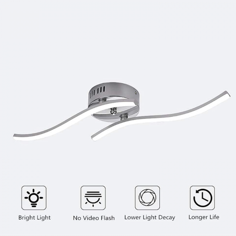 LED-Deckenleuchte, Wellenförmige Pendelleuchte, integrierte LEDs 14W 1100 Lumen, moderner Kronleuchter für Wohnzimmer oder Küche, IP20 kaltweißes Licht 6500K