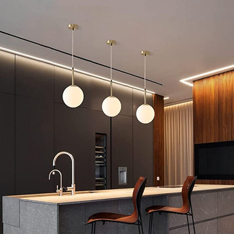 Lámpara LED de noche para dormitorio, lámpara de techo con bola de cristal con personalidad nórdica de un solo cabezal, lámpara colgante creativa simple posmoderna, decoración del comedor del hogar, iluminación interior (bombilla no incluida)