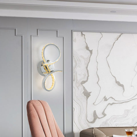 Lámpara de pared LED de 12 W, moderna, creativa, de metal, para interior, lámpara de noche, color cálido, 3000 K, iluminación para dormitorio, pasillo, sala de estar, escaleras, oficina