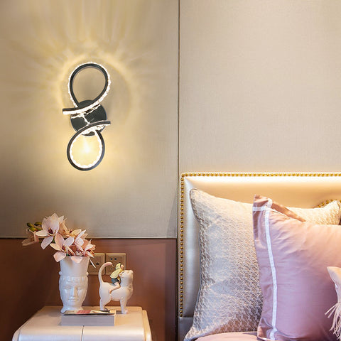 Lámpara de pared LED de 12 W, moderna, creativa, de metal, para interior, lámpara de noche, color cálido, 3000 K, iluminación para dormitorio, pasillo, sala de estar, escaleras, oficina