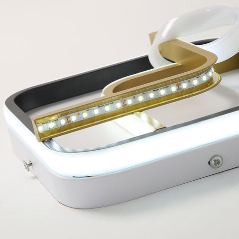 Lámpara de techo LED moderna, lámpara de techo cuadrada de 23 W, 6000 K (luz blanca fría), lámpara de techo acrílica adecuada para baño, cocina, sala de estar, dormitorio (oro negro)