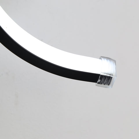 Aplique de pared interior, luces de pared LED de diseño curvo de 19 W, lámpara de pared acrílica moderna para dormitorio, sala de estar, hotel, escalera, pasillo, color negro, luz blanca fría