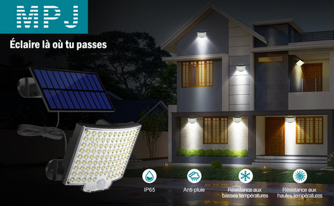 Colector Solar de luz para exteriores, lámpara LED con Sensor de movimiento para Patio, jardín, pasillo, terraza, camino de pared cerrado, Patio, Villa