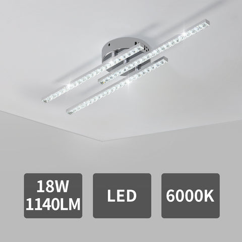 Lámpara de techo LED moderna, lámpara de techo LED de montaje empotrado con 3 luces, lámpara de techo moderna para dormitorio, sala de estar, comedor, cocina