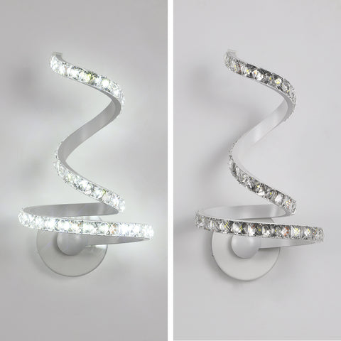 Lámpara de pared de cristal, lámpara de pared interior LED de 18 W, decoración de lámpara de pared de cristal nórdico para dormitorio, mesita de noche, blanco frío