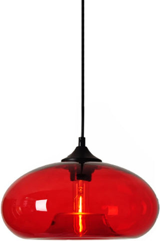 Lámpara colgante Araña de cristal esférica Base E27 para sala de estar Dormitorio Comedor Oficina Bar Café Rojo