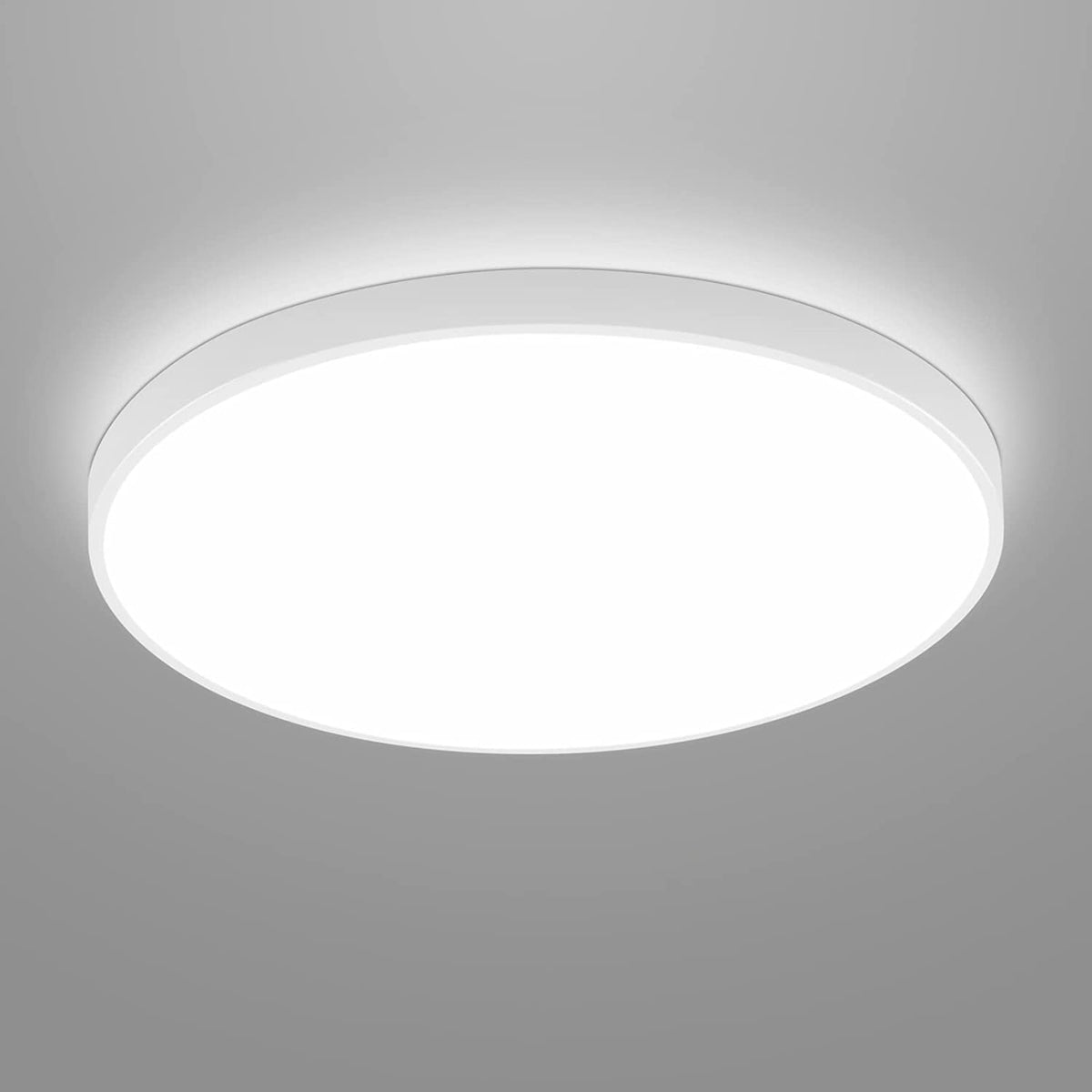 Runde LED-Deckenleuchte, Deckenlampe für Badezimmer, IP54 wasserdicht, 6500 K Kaltweiß, moderne Deckenleuchte für Badezimmer, Schlafzimmer, Küche, Wohnzimmer, Balkon, 24 W, Durchmesser 27 cm