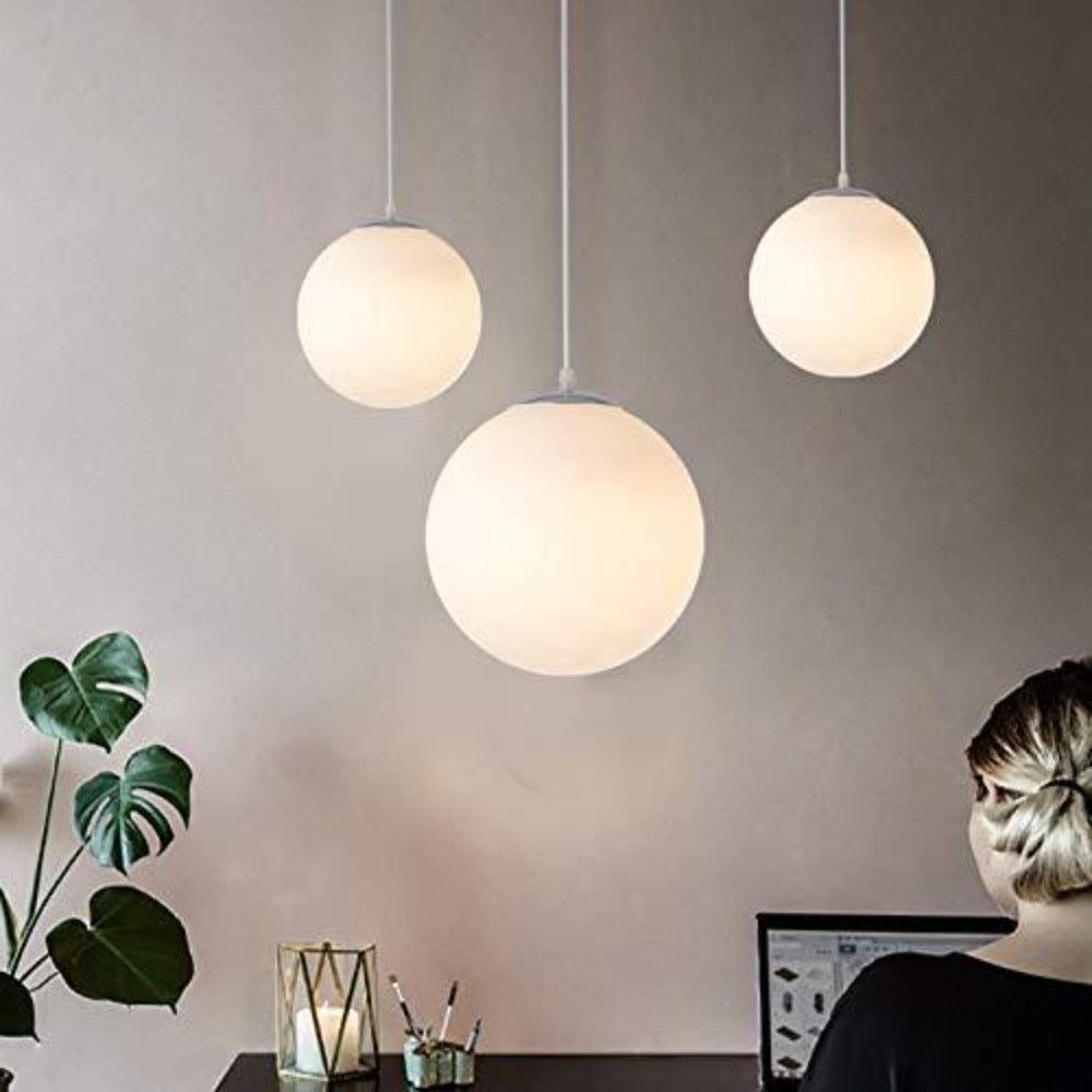 Glazen Bol Lamp Kroonluchter Eenvoudige Indoor Hanglamp Dia 15CM voor Slaapkamer Woonkamer Gang Restaurant Cafe 1St