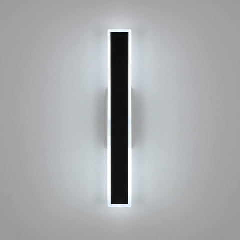 Lámpara de pared LED regulable moderna con forma de línea 3000K/4000K/6000K para dormitorio, sala de estar, pasillo, entrada negro