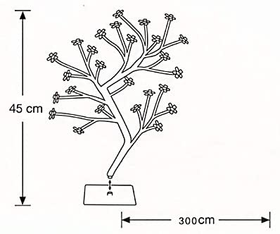 Lámpara LED de Cerezo, 0,45 M 48 LED, Árbol de Luz LED, Ramas Negras, para decoración del hogar (Multicolor)