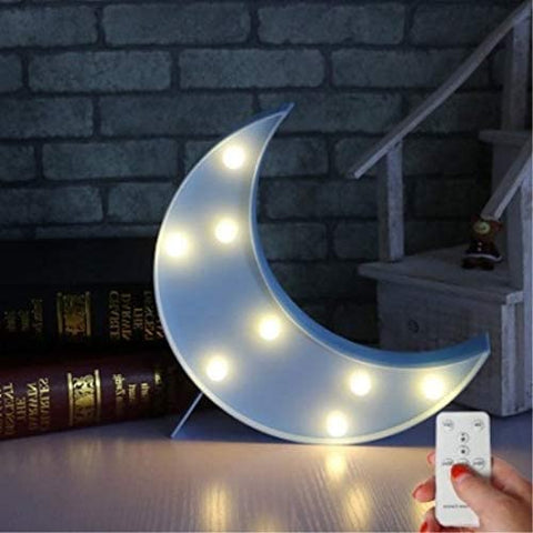 Luz nocturna con 8 LED, lámpara en forma de luna, lámparas LED con control remoto a pilas para fiesta en casa