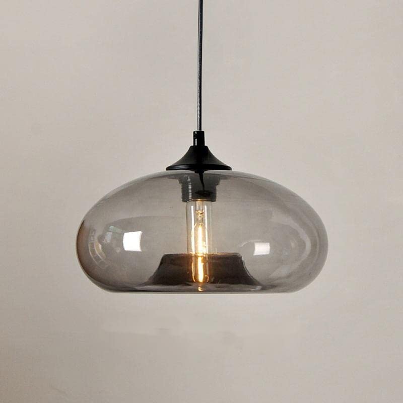 Moderne glazen hangende kleurrijke hanglamp voor woonkamer, bar, keuken, restaurant, café, eetkamer, Scandinavische huisverlichtingsarmaturen (houtskoolgrijze kleur)