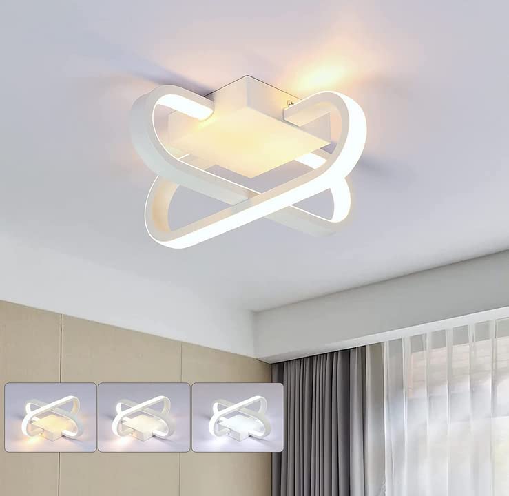 Dimbare LED-plafondlamp, 18W persoonlijkheid LED-lamp LED-plafondlamp 3 kleurtemperaturen plafondlamp 3000K/6000K/4000K, LED-plafondlamp voor woonkamer, slaapkamer, keuken, gang, ingangen