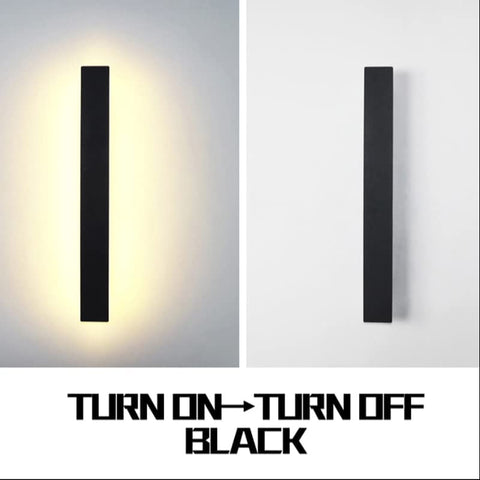 LED-buitenwandlamp, waterdichte minimalistische zwarte wandlamp, 3000K warm licht, 12W, IP65-bescherming, acryl- en ijzermateriaal, voor binnen- en buitenverlichting