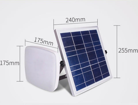 Luz de techo solar, luz blanca 6000K, control de luz/control remoto/sensor de radar, cable de extensión de 5m
