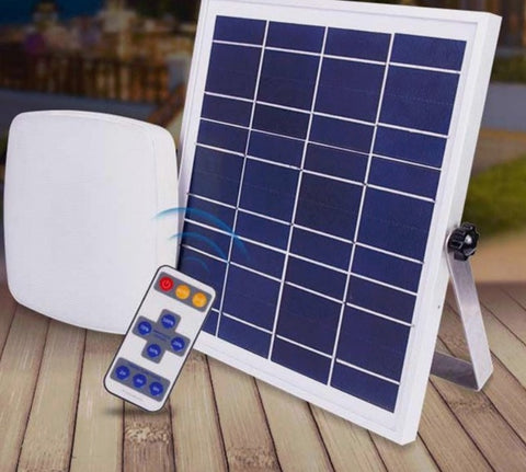 Luz de techo solar, luz blanca 6000K, control de luz/control remoto/sensor de radar, cable de extensión de 5m