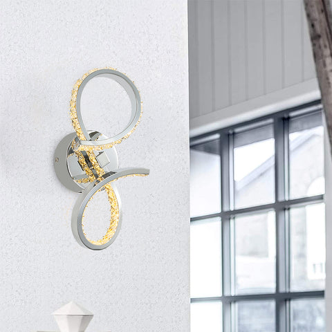 Lámpara de pared LED de 12 W, moderna, creativa, de metal, para interior, lámpara de noche, color cálido, 3000 K, iluminación para dormitorio, pasillo, sala de estar, escaleras, oficina