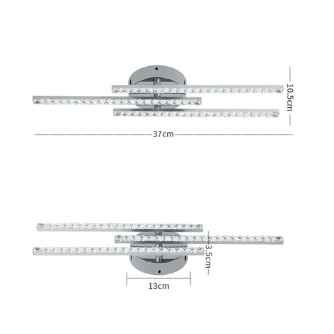 Lámpara de techo LED moderna, lámpara de techo LED de montaje empotrado con 3 luces, lámpara de techo moderna para dormitorio, sala de estar, comedor, cocina