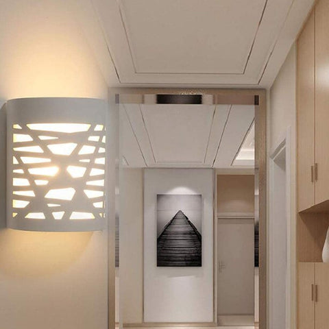 Lámpara de pared LED de 4 W, luz blanca, aplique interior moderno, lámpara de pared de yeso para baño, sala de estar, dormitorio, escaleras, pasillo, luz blanca cálida 3000 K