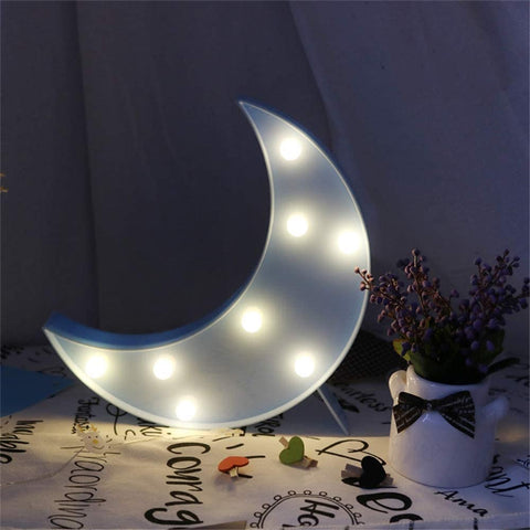 Luz nocturna con 8 LED, lámpara en forma de luna, lámparas LED con control remoto a pilas para fiesta en casa