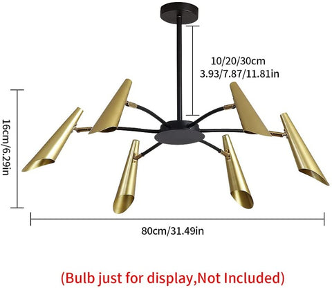 Lámpara colgante de araña industrial creativa moderna, lámpara de techo personalizada con diseño de paloma de arte del hierro para sala de estar y dormitorio (dorado + negro)