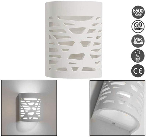 Lámpara de pared LED de 4 W, luz blanca, aplique interior moderno, lámpara de pared de yeso para baño, sala de estar, dormitorio, escaleras, pasillo, luz blanca cálida 3000 K