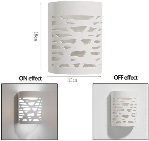 Lámpara de pared LED de 4 W, luz blanca, aplique interior moderno, lámpara de pared de yeso para baño, sala de estar, dormitorio, escaleras, pasillo, luz blanca cálida 3000 K