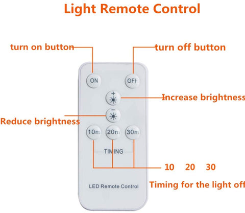 Luz nocturna con 8 LED, lámpara en forma de luna, lámparas LED con control remoto a pilas para fiesta en casa