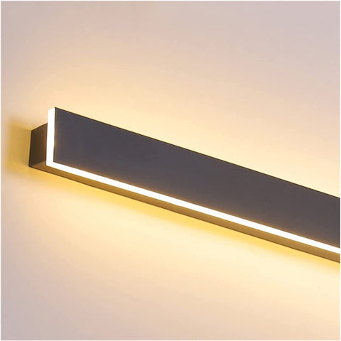 LED-buitenwandlamp, waterdichte minimalistische zwarte wandlamp, 3000K warm licht, 12W, IP65-bescherming, acryl- en ijzermateriaal, voor binnen- en buitenverlichting