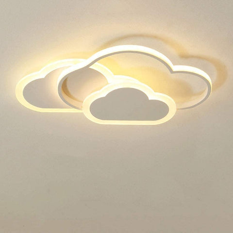 Lámpara de techo LED, iluminación de techo para decoración del hogar, lámpara de acrílico blanca de 36 W, lámpara de techo en forma de nube para dormitorio, sala de estar, comedor, luz cálida de 3000 K