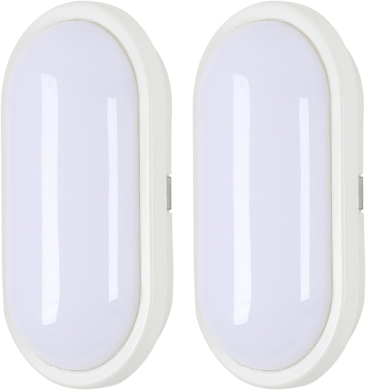 2 Stück ovale LED-Deckenleuchte, LED-Badezimmer-Deckenleuchte, wasserdicht, IP54, Kaltweiß 6500 K, für Bad, Schlafzimmer, Wohnzimmer, Küche 