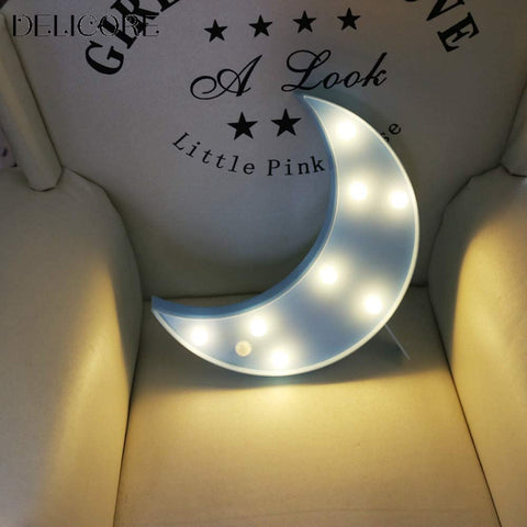 Luz nocturna con 8 LED, lámpara en forma de luna, lámparas LED con control remoto a pilas para fiesta en casa