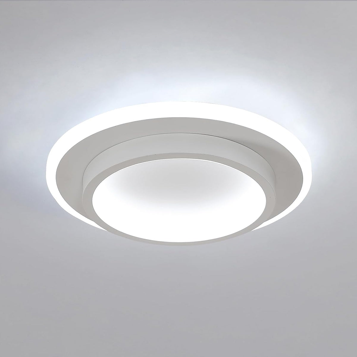 Luz de techo LED 21W Lámpara de techo redonda de diseño moderno Blanco frío 6000K para sala de estar Dormitorio Comedor Oficina Blanco