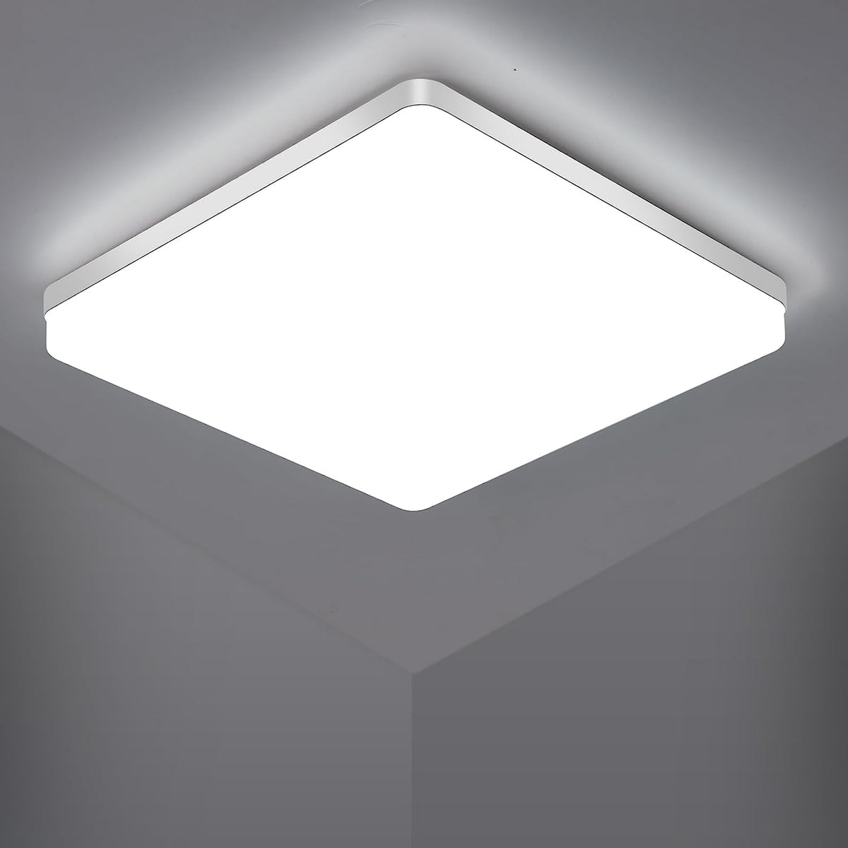 Lámpara de Techo LED Cuadrada, Lámpara de Techo LED, Lámpara de Techo LED IP44, Lámpara de Techo Aplicable a Baño, Sala de Estar, Cocina, Dormitorio, Pasillo, Balcón 48W 6500K（30x30CM）