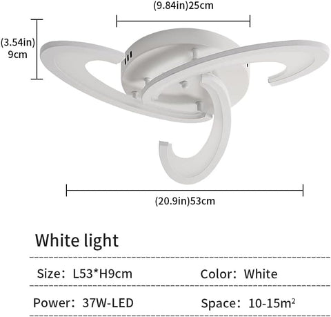 Lámpara de Techo LED, 36W 3240lm Lámpara de Techo, Lámpara de Techo con Diseño de Trébol para Dormitorio, Sala de Estar, Comedor, Acrílico Blanco, Luz Blanca Fría 6500K