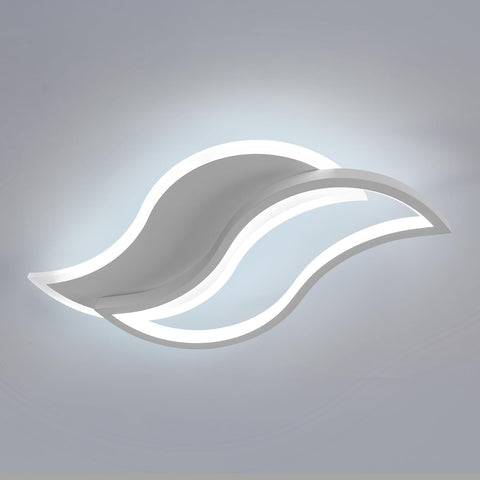 Plafonnier LED Design moderne Forme créative de la feuille Lampe de Plafond Blanc Froid