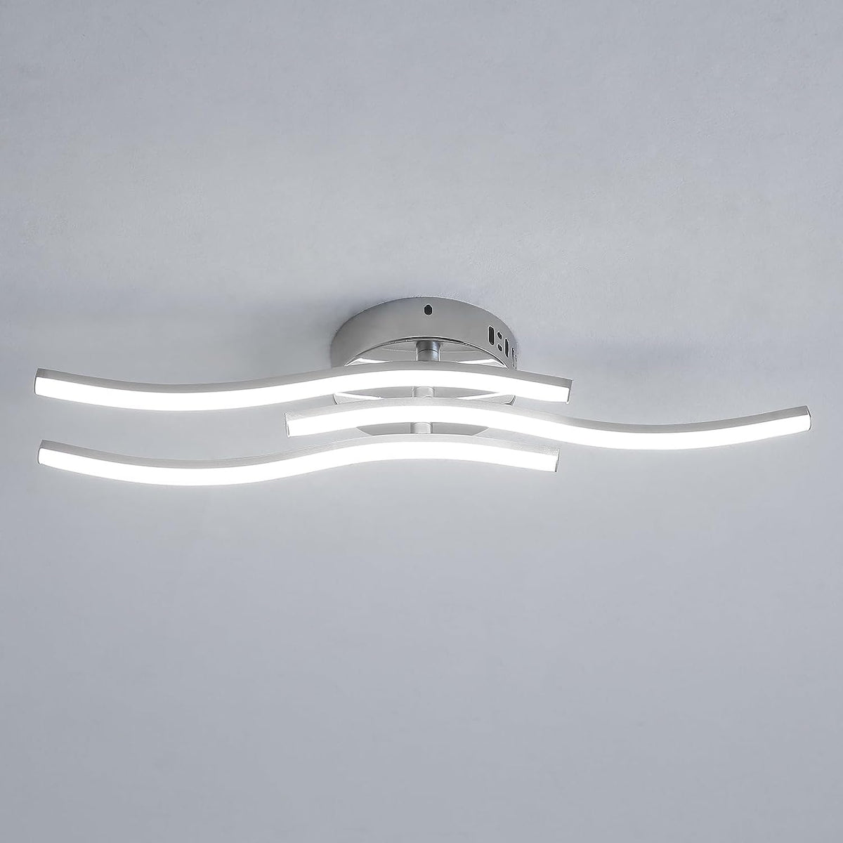 Lámpara de Techo LED, Lámpara Colgante en Forma de Onda, LED Integrados 18W 1600 Lúmenes, Lámpara de Araña Moderna para Salón o Cocina, 220V IP20 Luz Blanca Fría 6500K