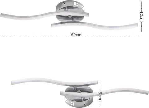 LED-Deckenleuchte, Wellenförmige Pendelleuchte, integrierte LEDs 14W 1100 Lumen, moderner Kronleuchter für Wohnzimmer oder Küche, IP20 kaltweißes Licht 6500K