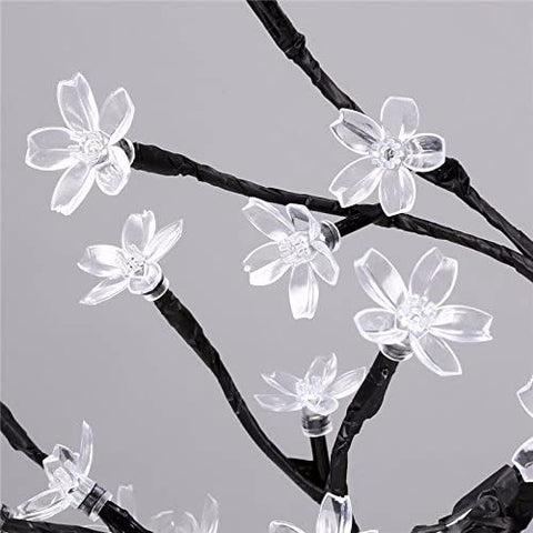 Lámpara LED de cerezo, 0,45 M 48 LED, árbol de luz LED, ramas negras, para decoración del hogar (blanco)